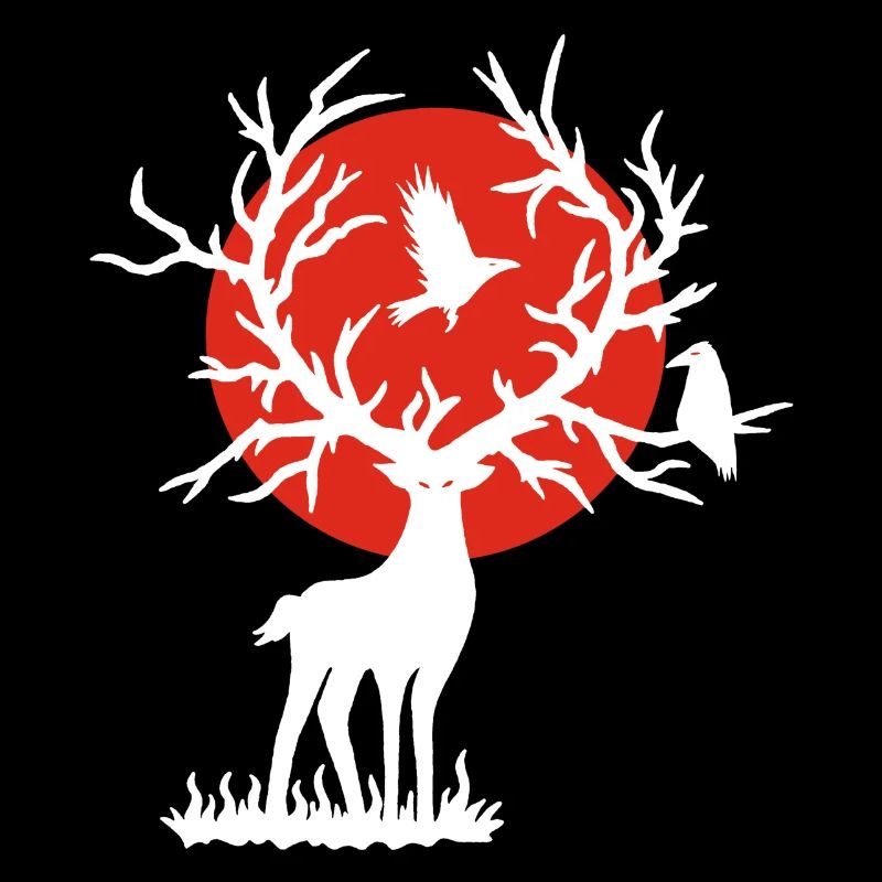 Le cerf blanc et le soleil rouge