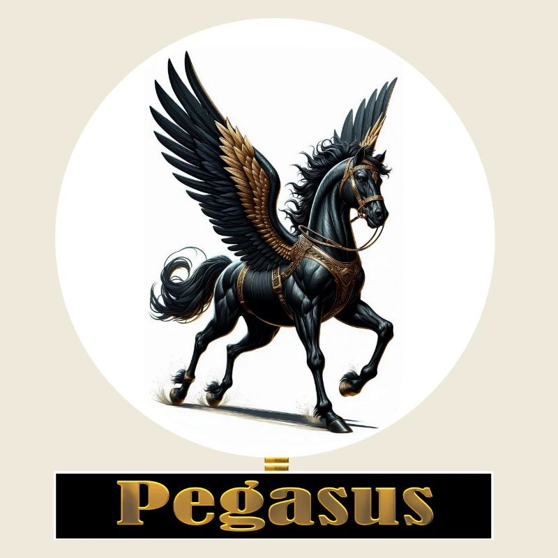 Pegasus with black wings