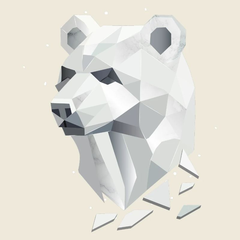 Geometric Bear Head – Strength and Tranquility