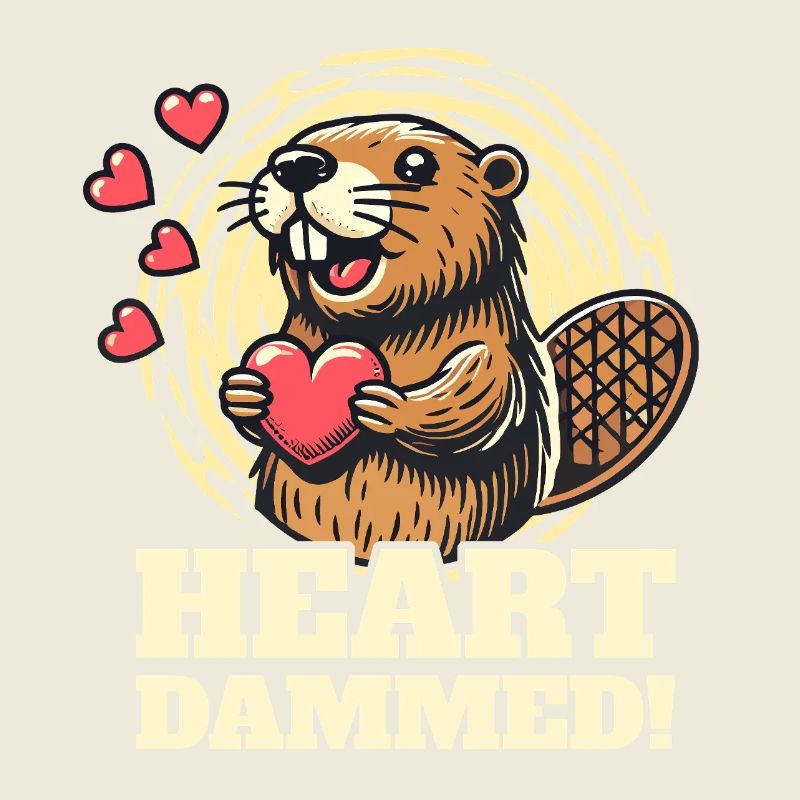 Coeur damné - Mignon design de castor pour la Saint-Valentin