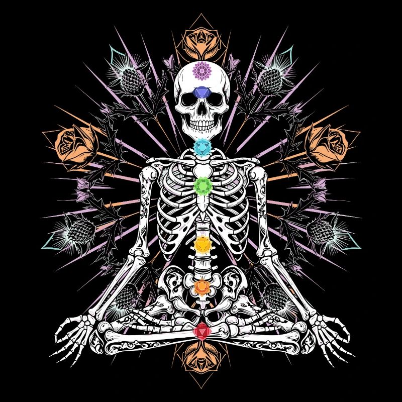 Squelette Chakra Méditation Gothique