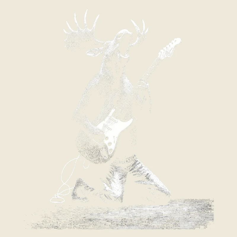 Rockender Elch mit E-Gitarre Geschenk Musikfans