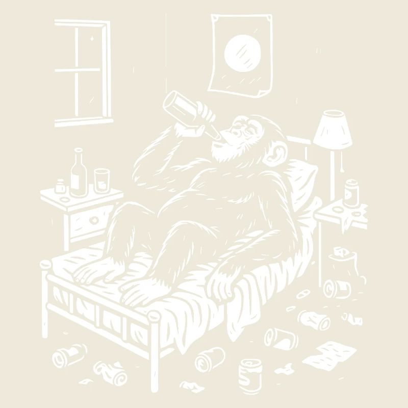 Bedtime Monkey Drinking Nightcap