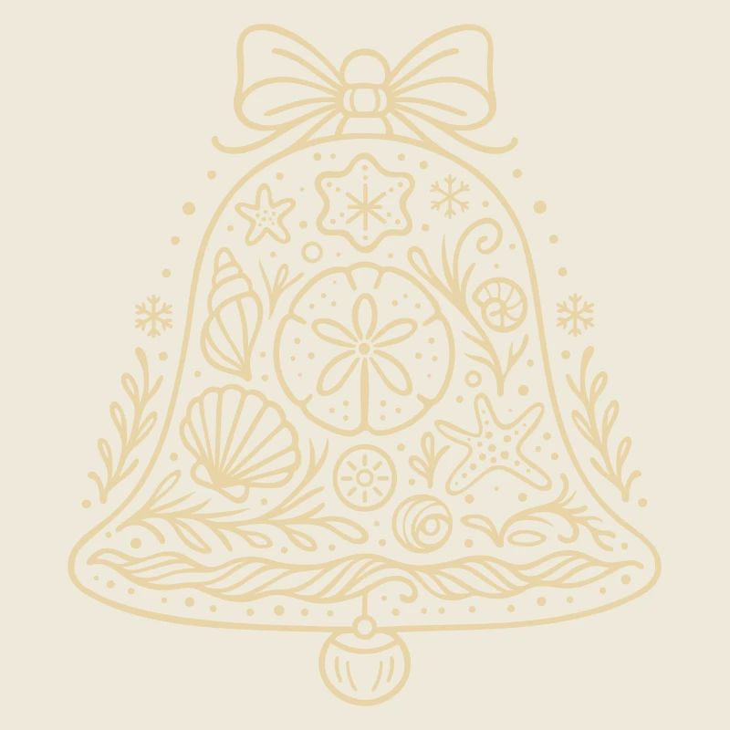 Maritime Christmas Bell with Shells & Starfish