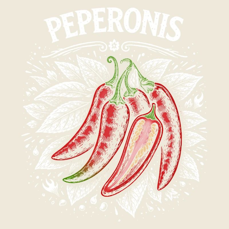 Conception de feuilles brûlantes de pepperoni