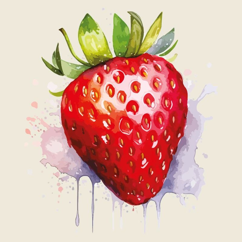 Wasserfarbene Erdbeere Spritzer