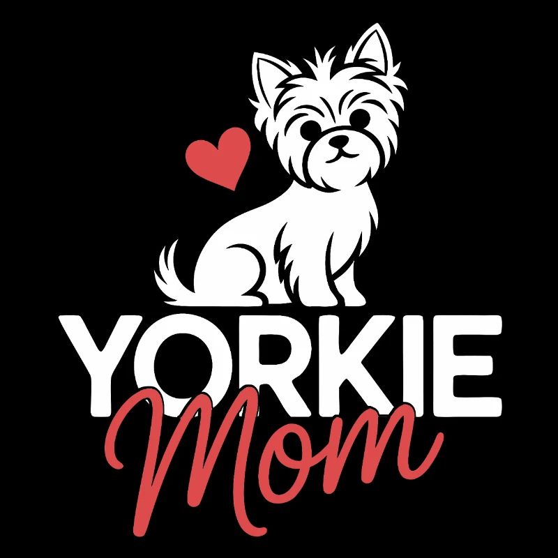 Yorkie Mom Heart Logo Design