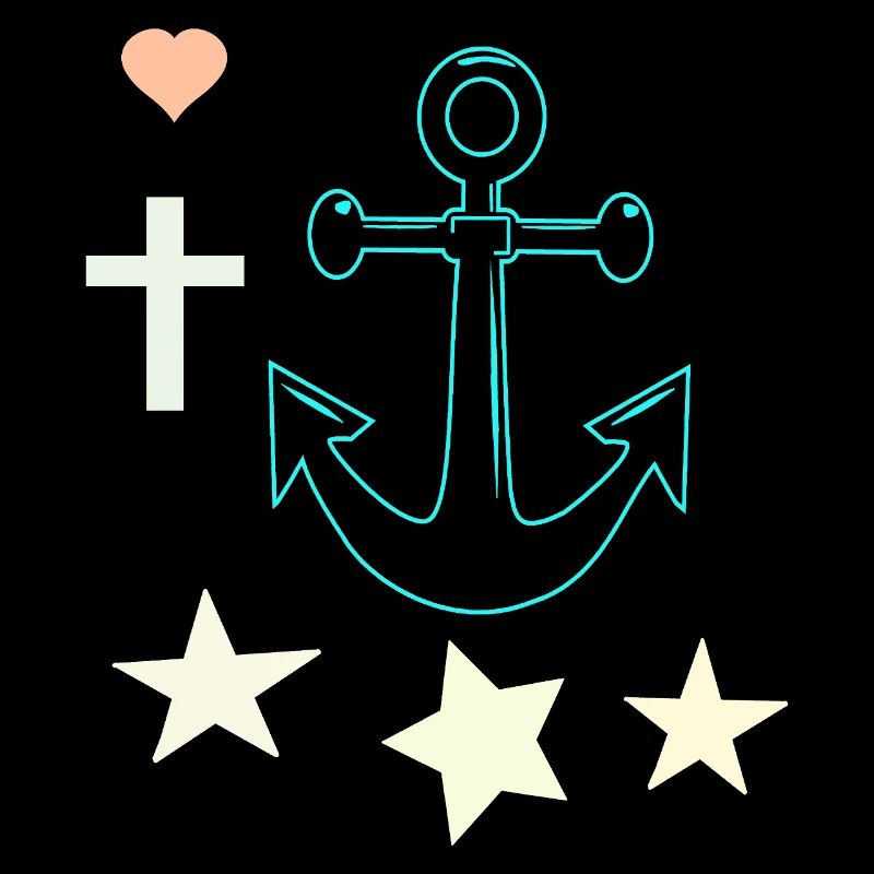 Leuchtender Anker mit Sternen