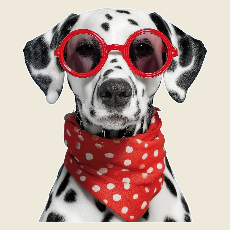 Dalmatian dog with glasses