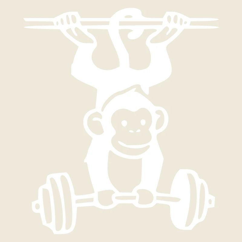 Primate Power -  Affe Gewichtheben (White)