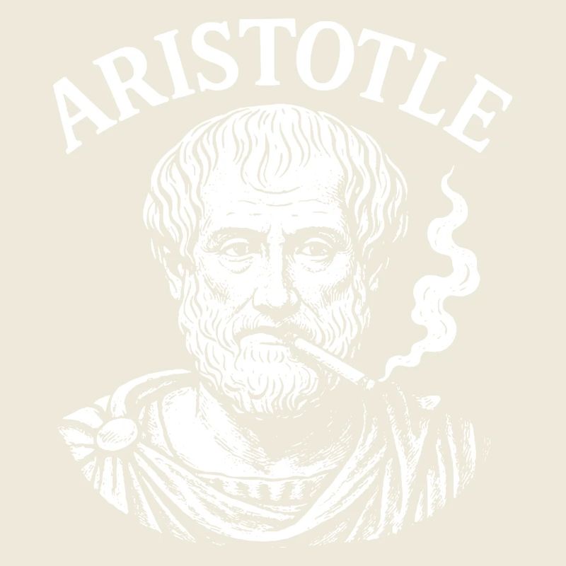 Porträt-Design von Aristoteles beim Rauchen einer Zigarette