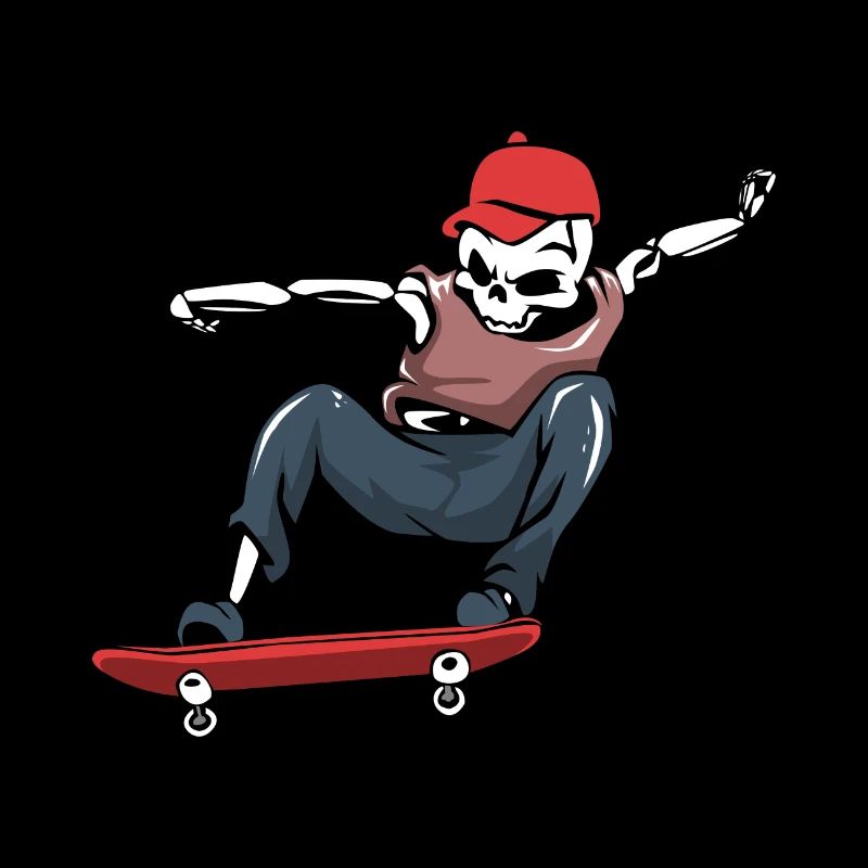 Skater Skateboard Skelett Skating Geschenk
