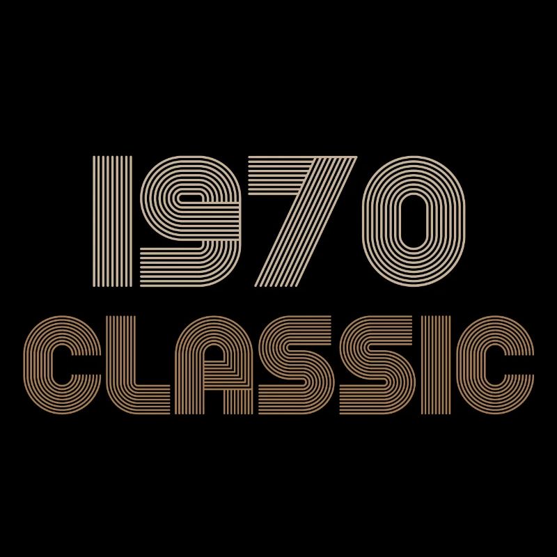 1970's Classic Striped Retro Logo