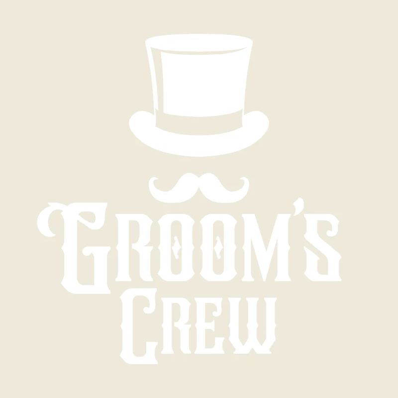 Groom's Crew Top Hat Mustache Mens Bachelor Party
