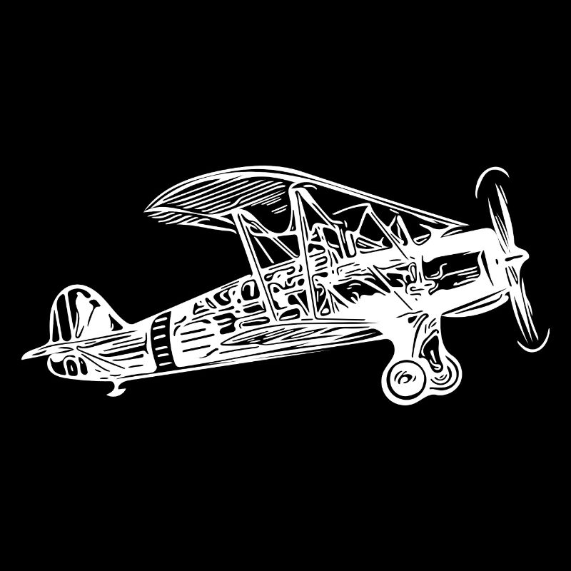 Flying Box Biplane Vintage Illustration