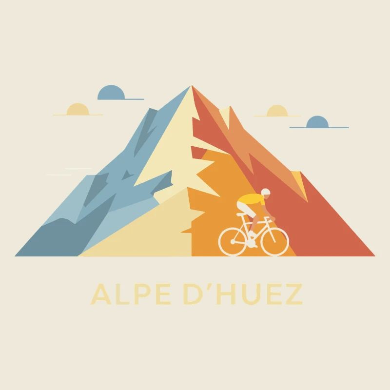 Cyclist Alpe d'Huez Art