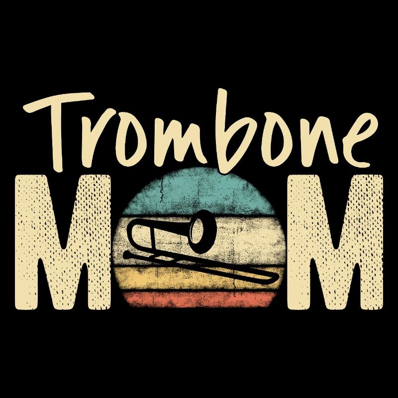 Posaune Mama Retro Vintage Marching Band Design