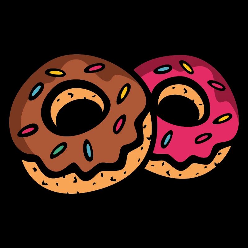 Two colorful donuts with icing