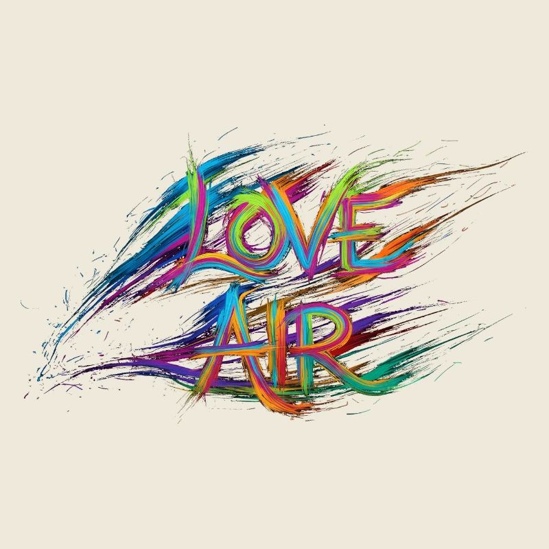 Farbenfrohe Liebesluft-Text-Gemälde