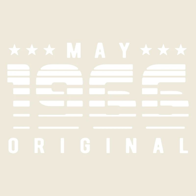 Mai 1966 Anniversaire vintage rayé original
