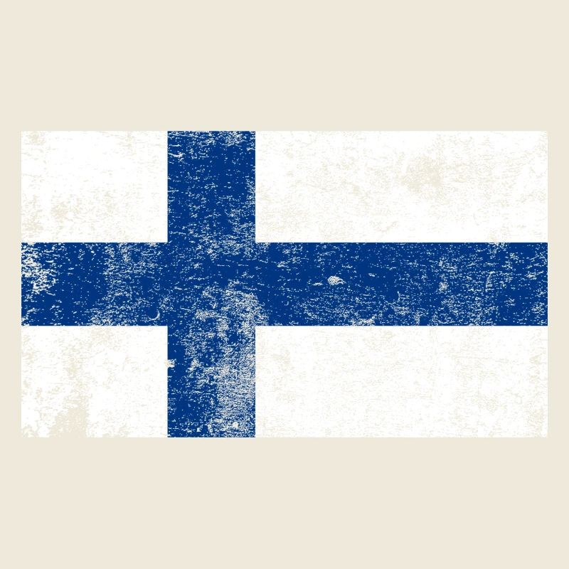 Drapeau de la Finlande Drapeau Grunge Retro Vintage