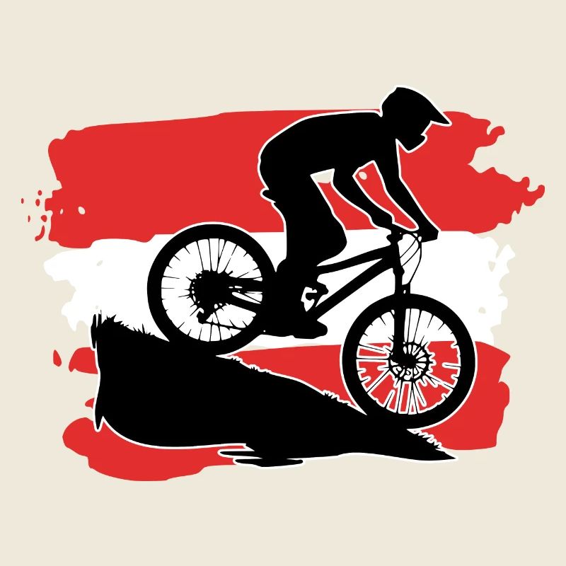 Drapeau de l’Autriche Downhill Biker