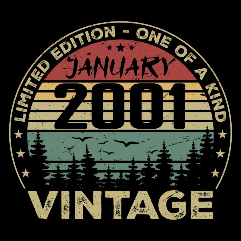 Vintage Janvier 2001 Anniversaire Janvier 2001