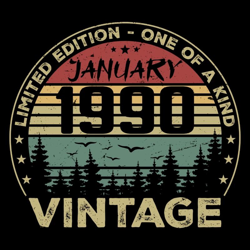Vintage Janvier 1990 Anniversaire Janvier 1990