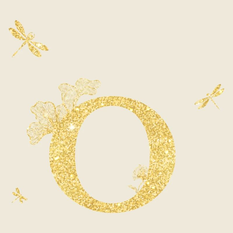 Buchstabe o Goldene Glitzerlibelle - Geschenkidee