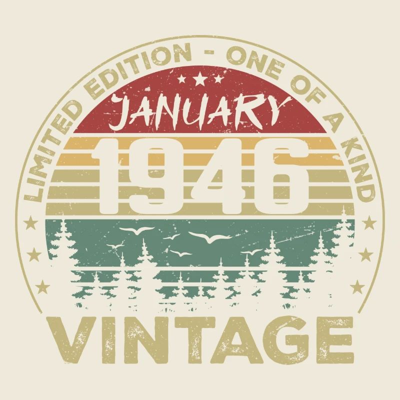Vintage Janvier 1946 Anniversaire Janvier 1946
