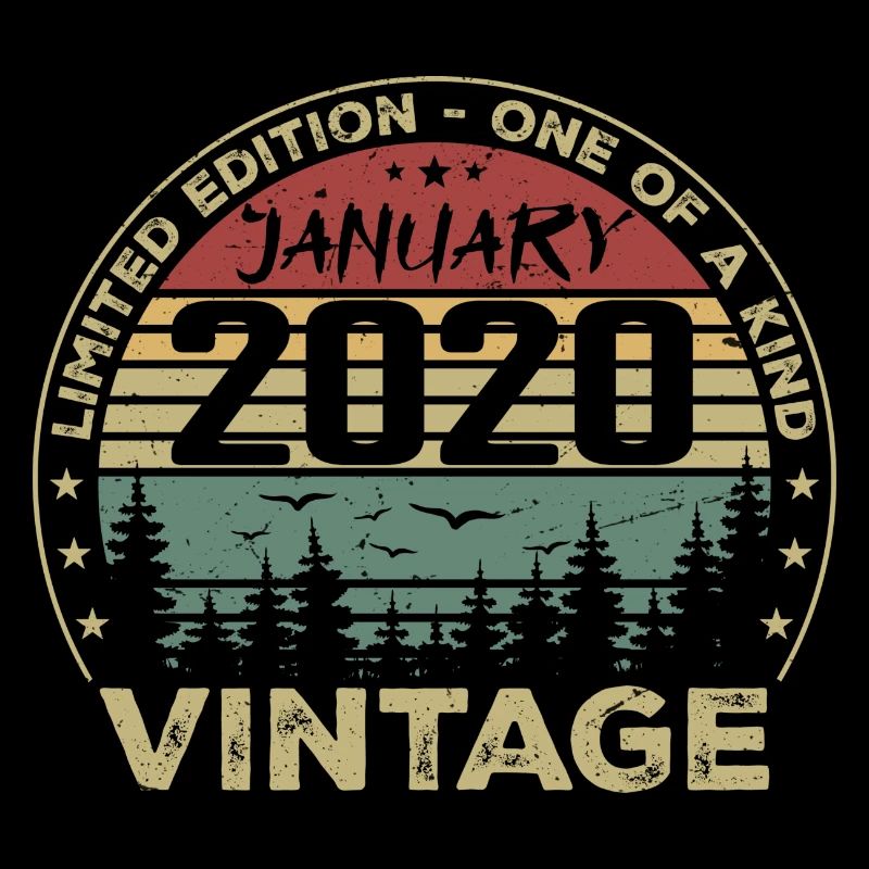 Vintage Janvier 2020 Anniversaire Janvier 2020