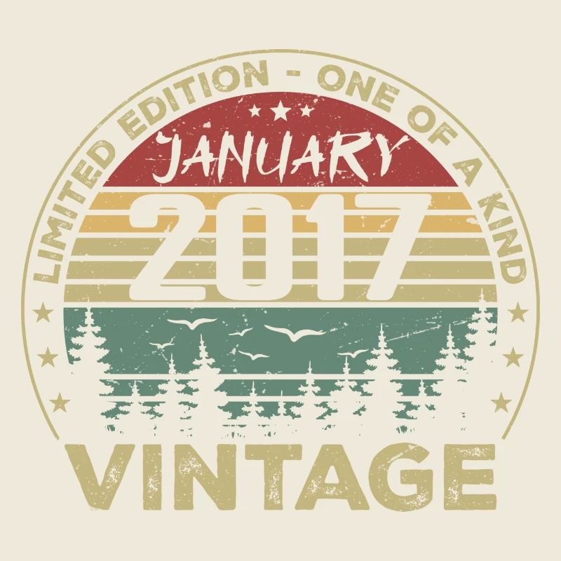 Vintage Janvier 2017 Anniversaire Janvier 2017