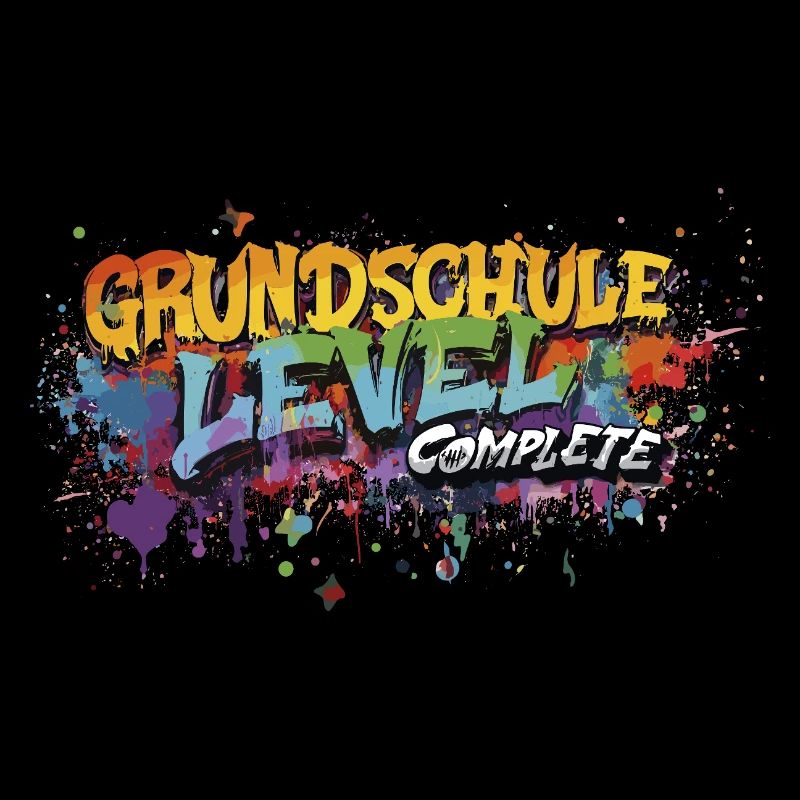 Grundschule Level Complete Graffiti Abschlussshirt