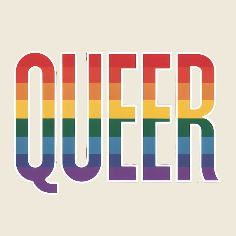 Queer - Cool queer Rainbow Logo