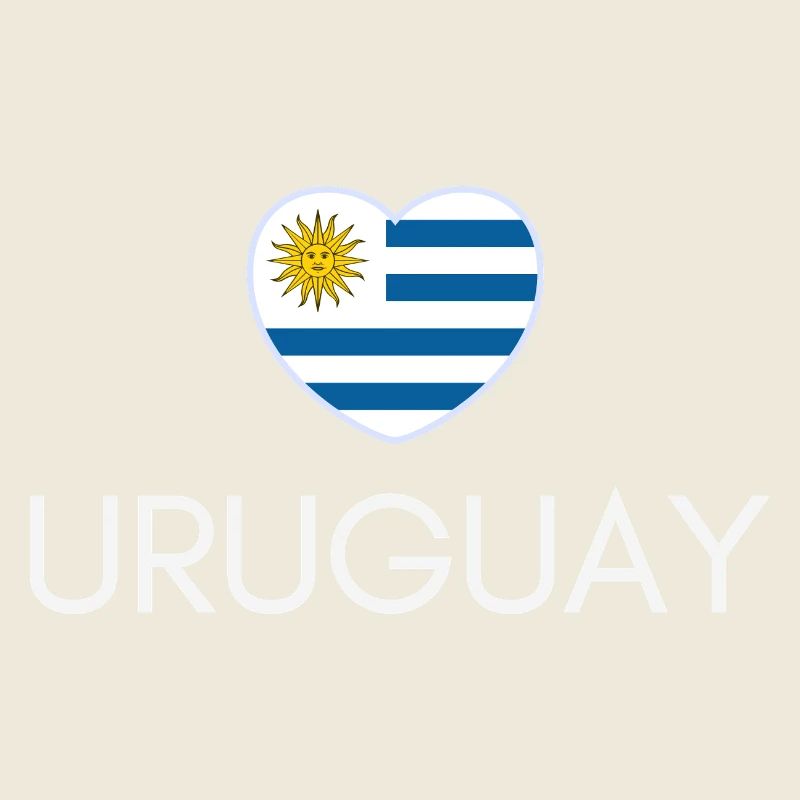 Herz mit uruguayischer Flagge, ich liebe Uruguay
