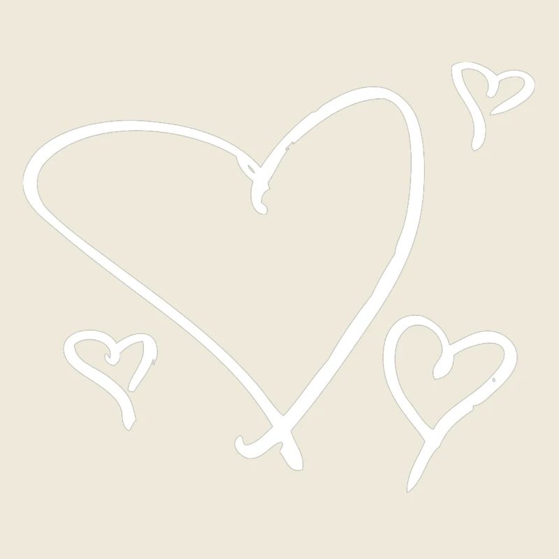 several white hearts