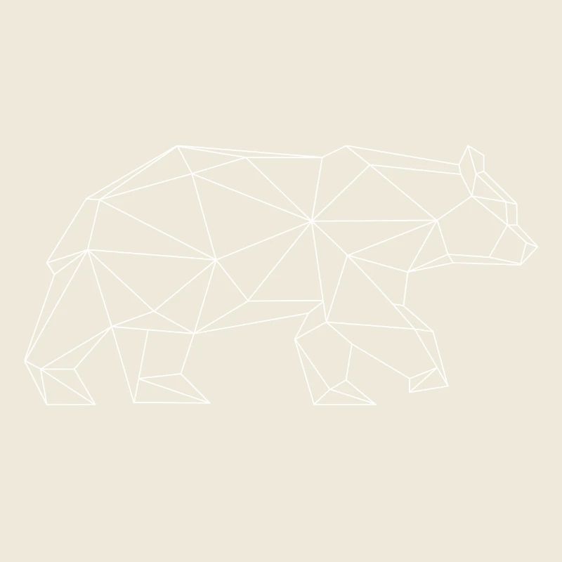 Grizzly bear in Triangle design (white)