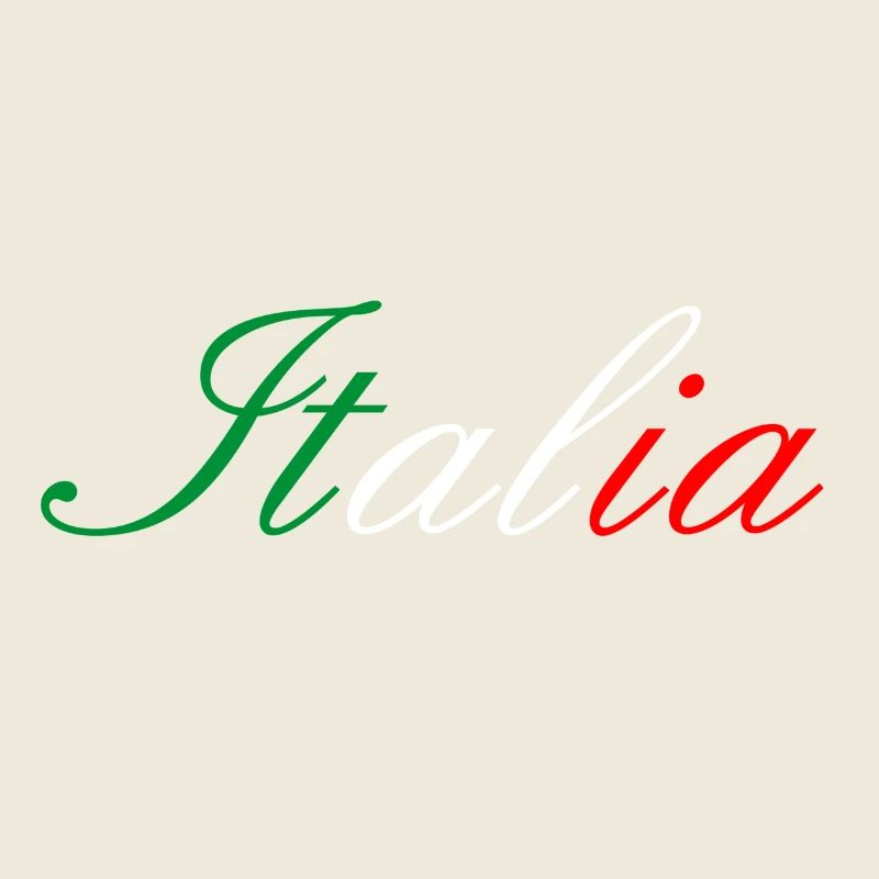 Italia écriture couleur drapeau