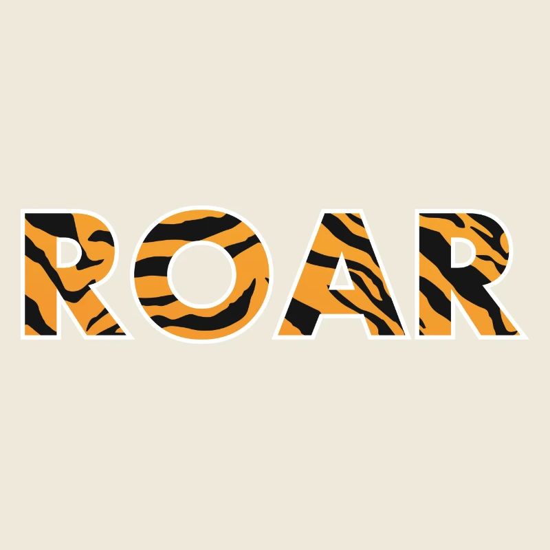 ROAR roar lettering tiger pattern stripes