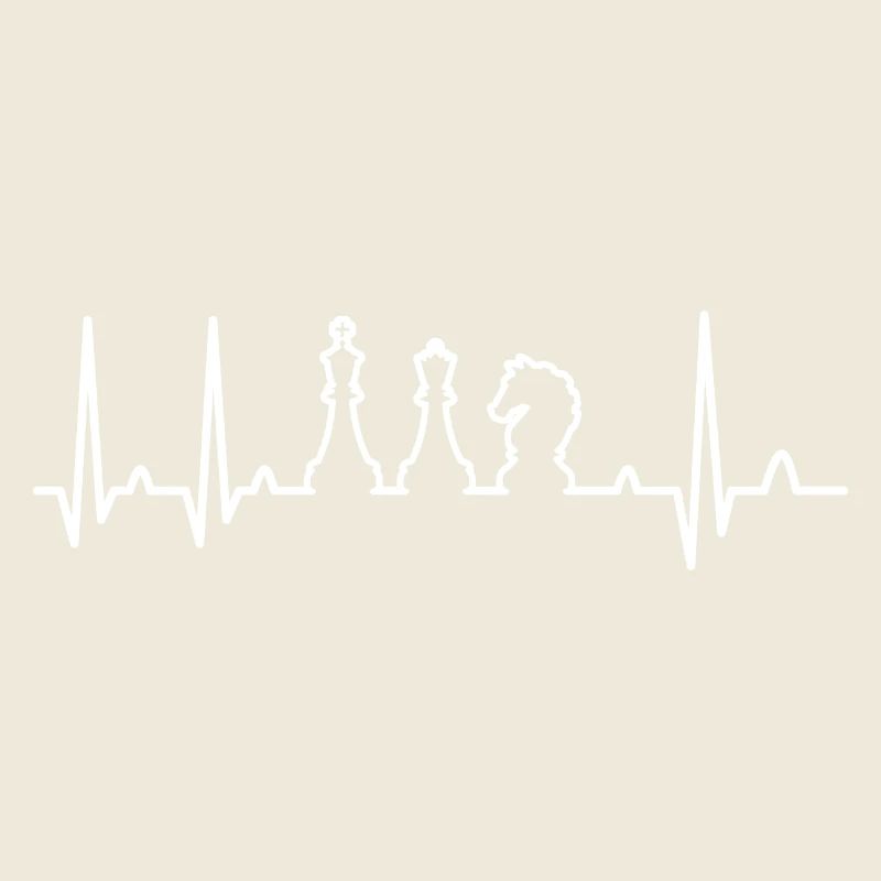 Chess Heartbeat Checkmate Board Game Player Gift