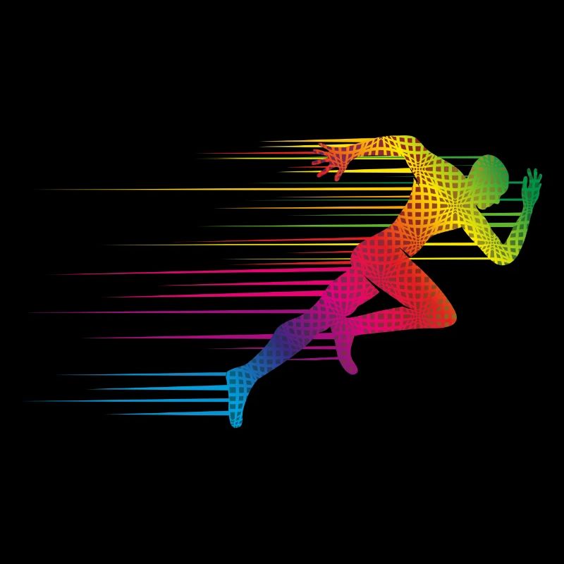 dynamisches Motiv eines Läufers beim Sprinten