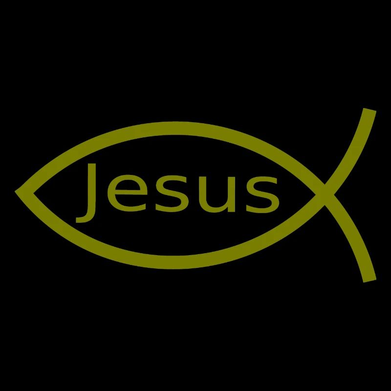 Jésus poisson vert Ichthys poisson poisson poisson poisson