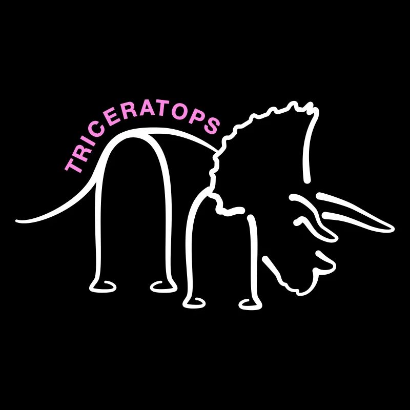 Dinosaur Triceratops Dino Line Graphic