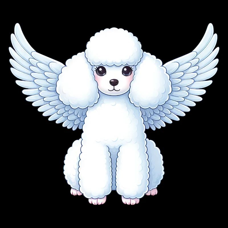 Caniche blanc aux ailes d’ange - Bonbons