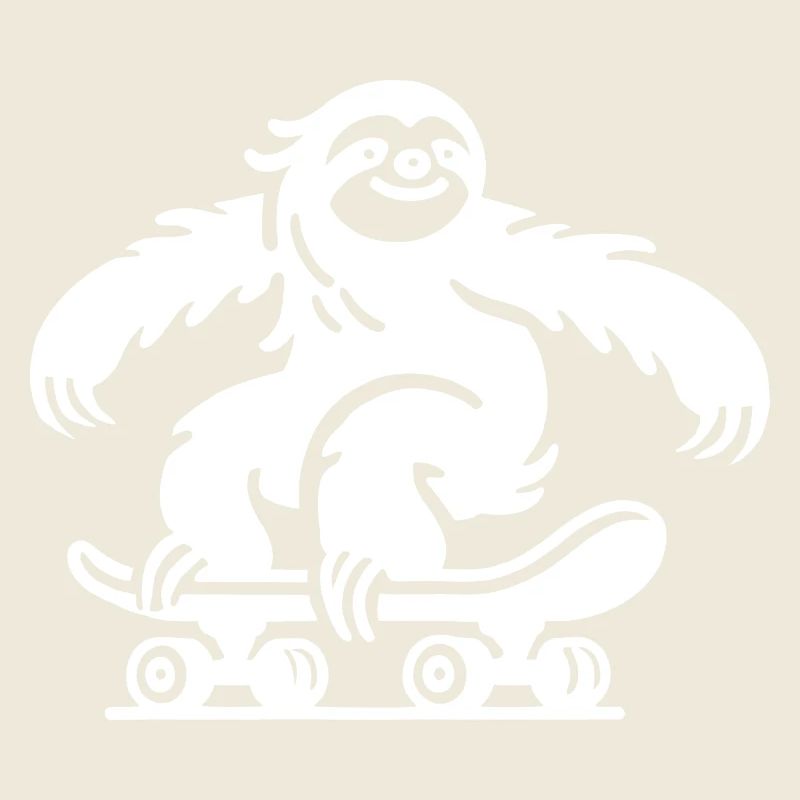 Faultier Skateboard Silhouette minimalistisch