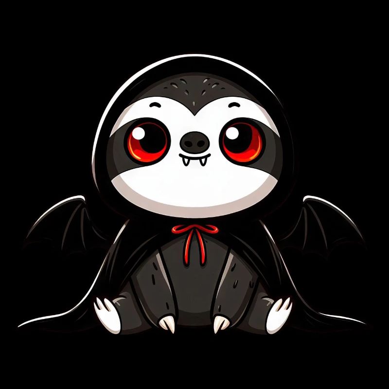 Cute Halloween Sloth Vampire Bat