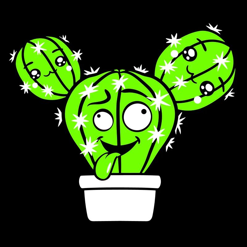 Cactus Cacti Face Prickly Funny Grimace