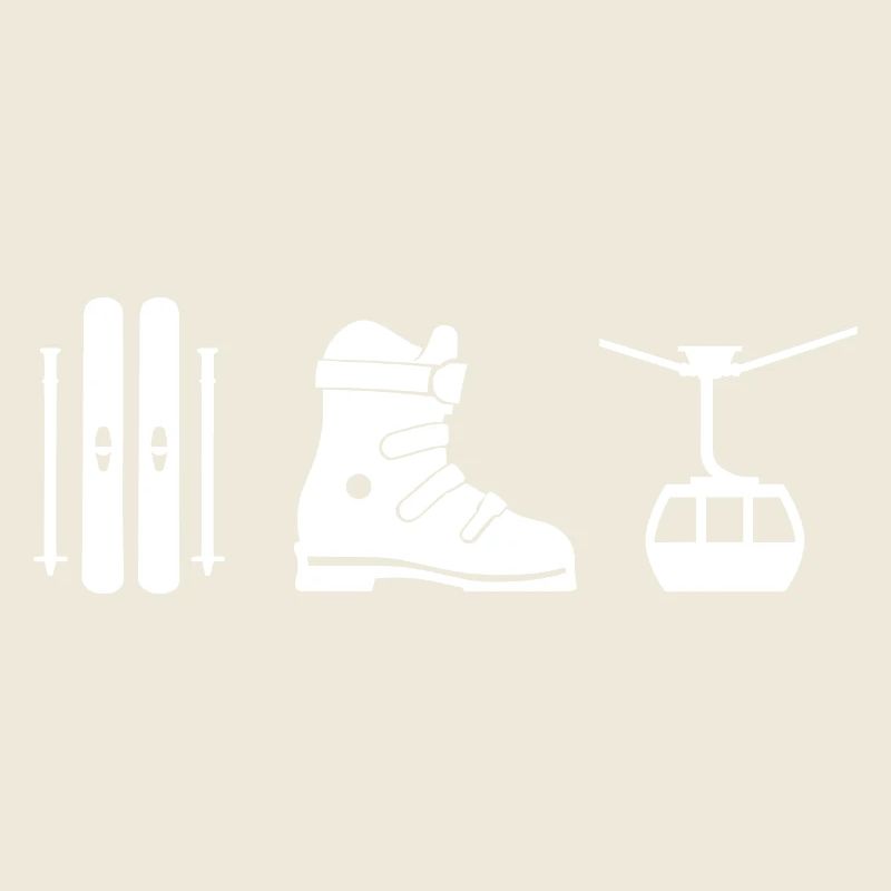 Ski design in white