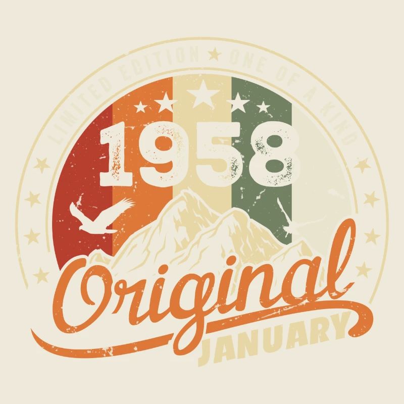 Original Né en Janvier Anniversaire | Janvier 1958