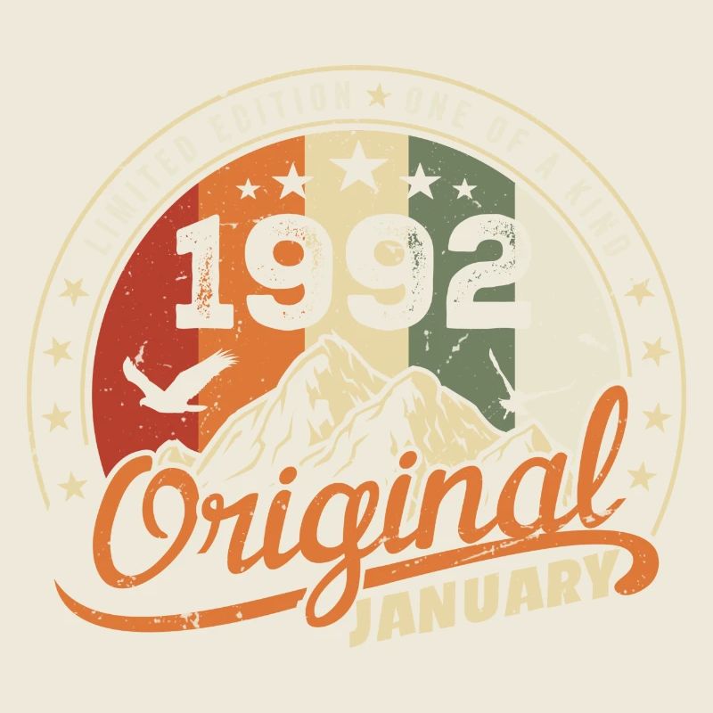 Original Né en Janvier Anniversaire | Janvier 1992